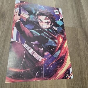 Dynamic Anime Poster with Red and Black Accents